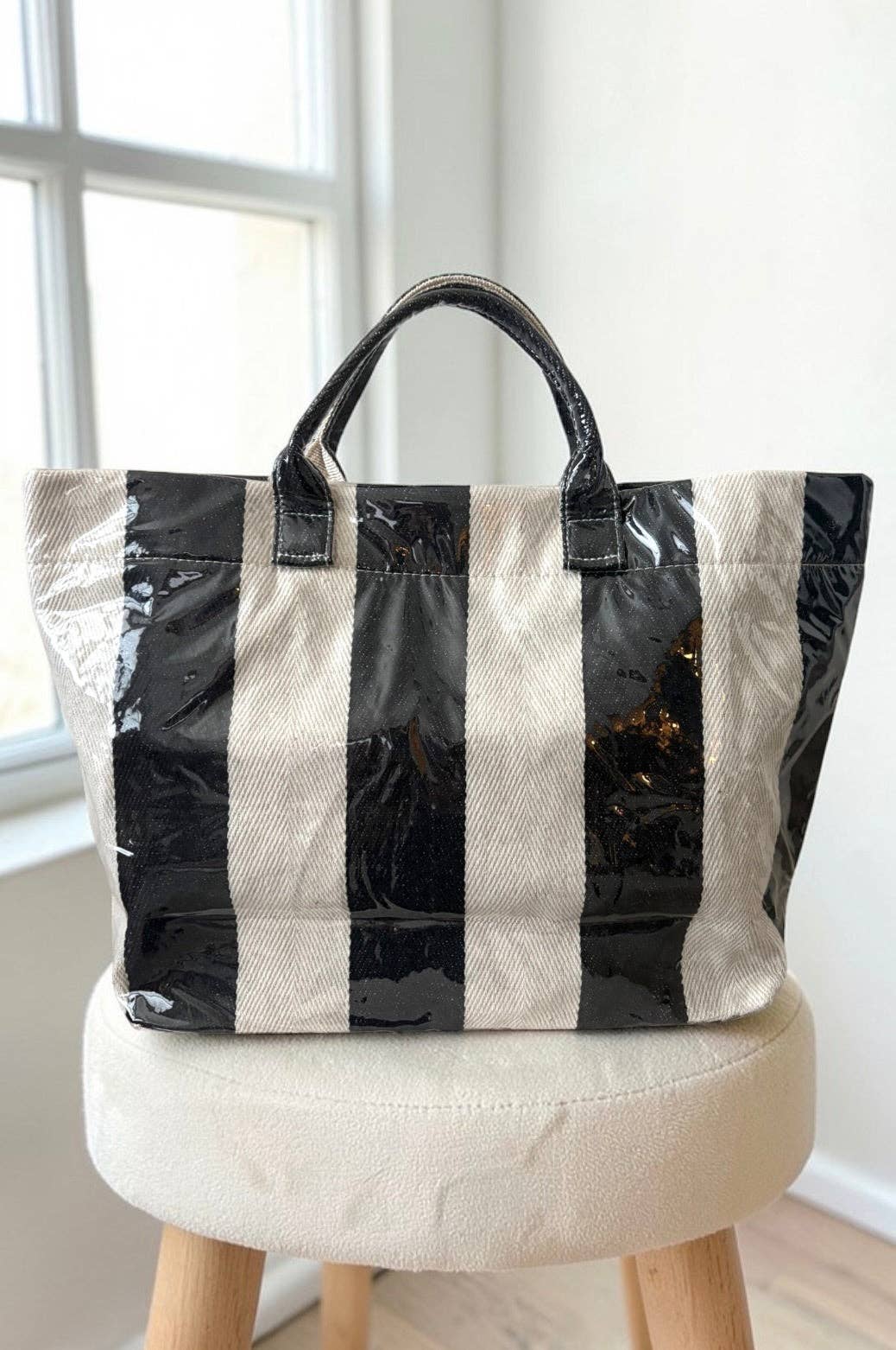 The Bag Waterproof Tote in Black & White