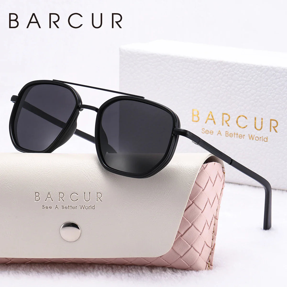 BARCUR Polarized Polygon Sunglasses