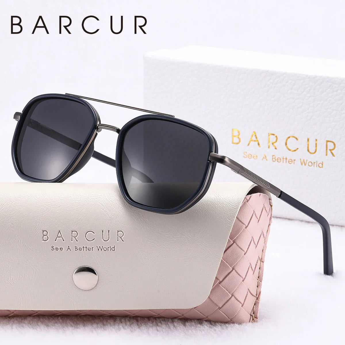 BARCUR Polarized Polygon Sunglasses