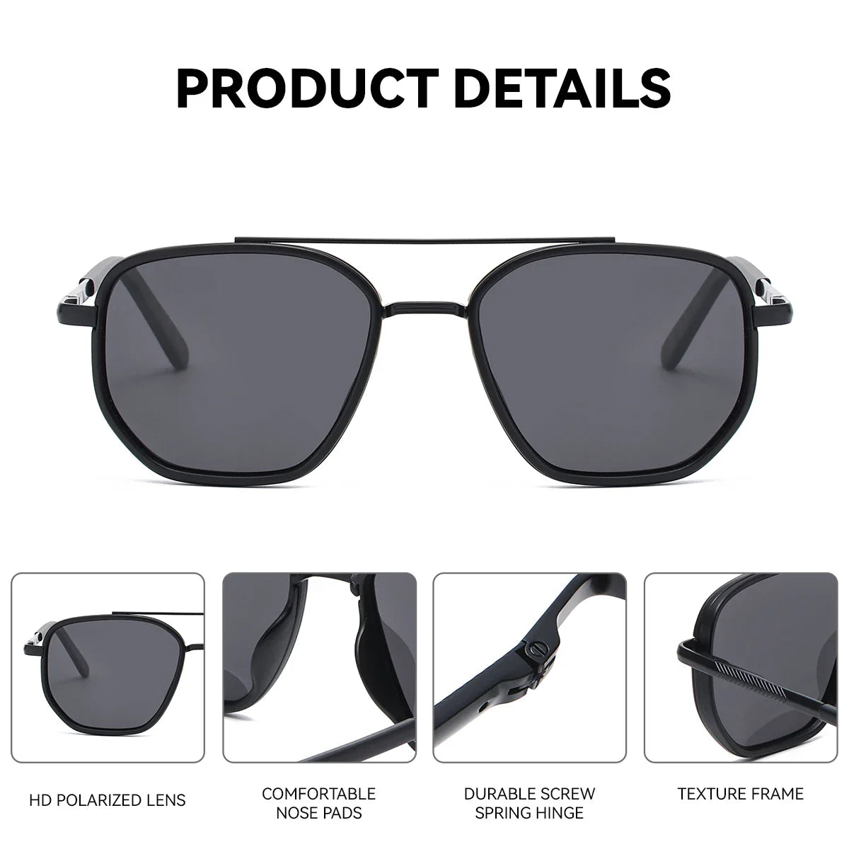 BARCUR Polarized Polygon Sunglasses