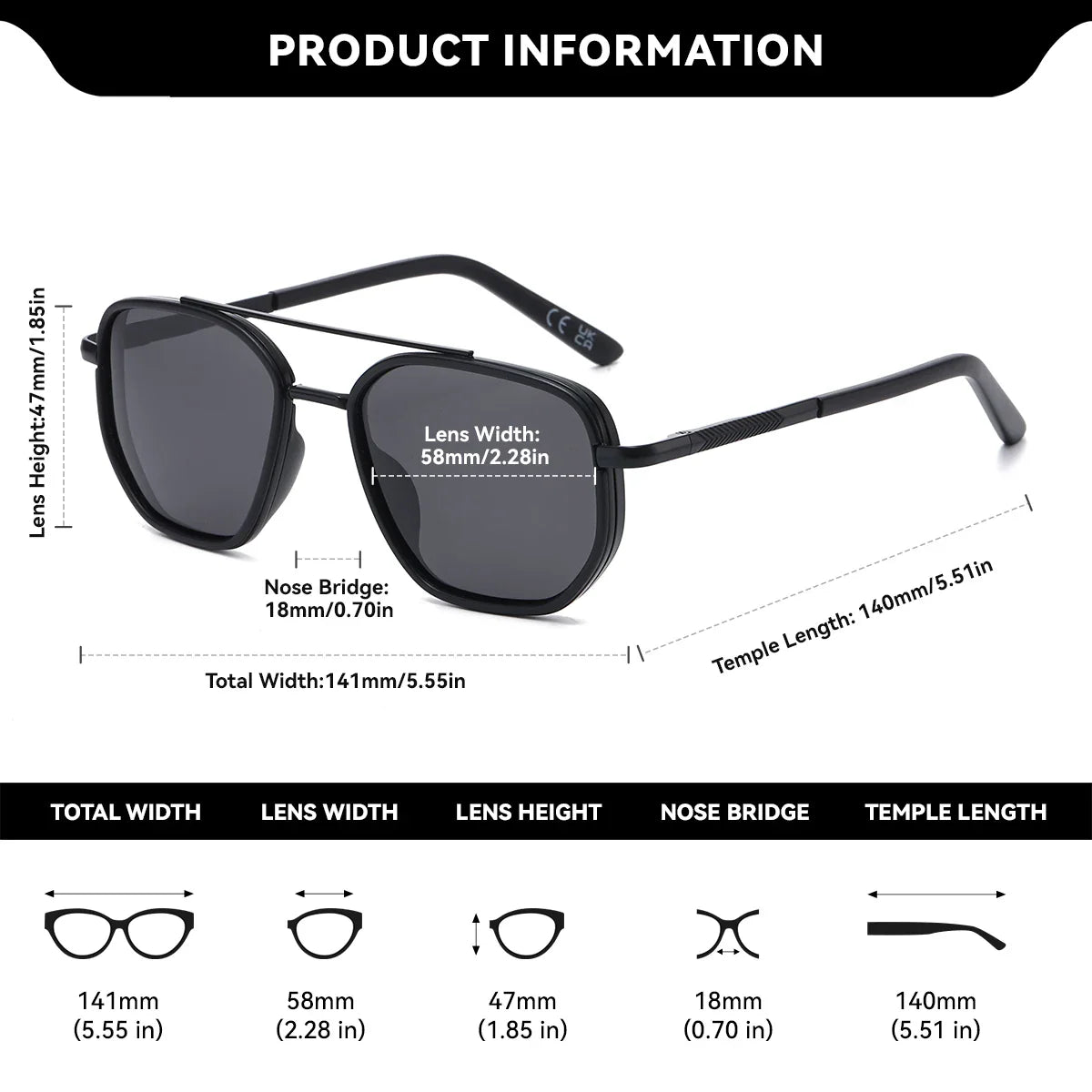 BARCUR Polarized Polygon Sunglasses