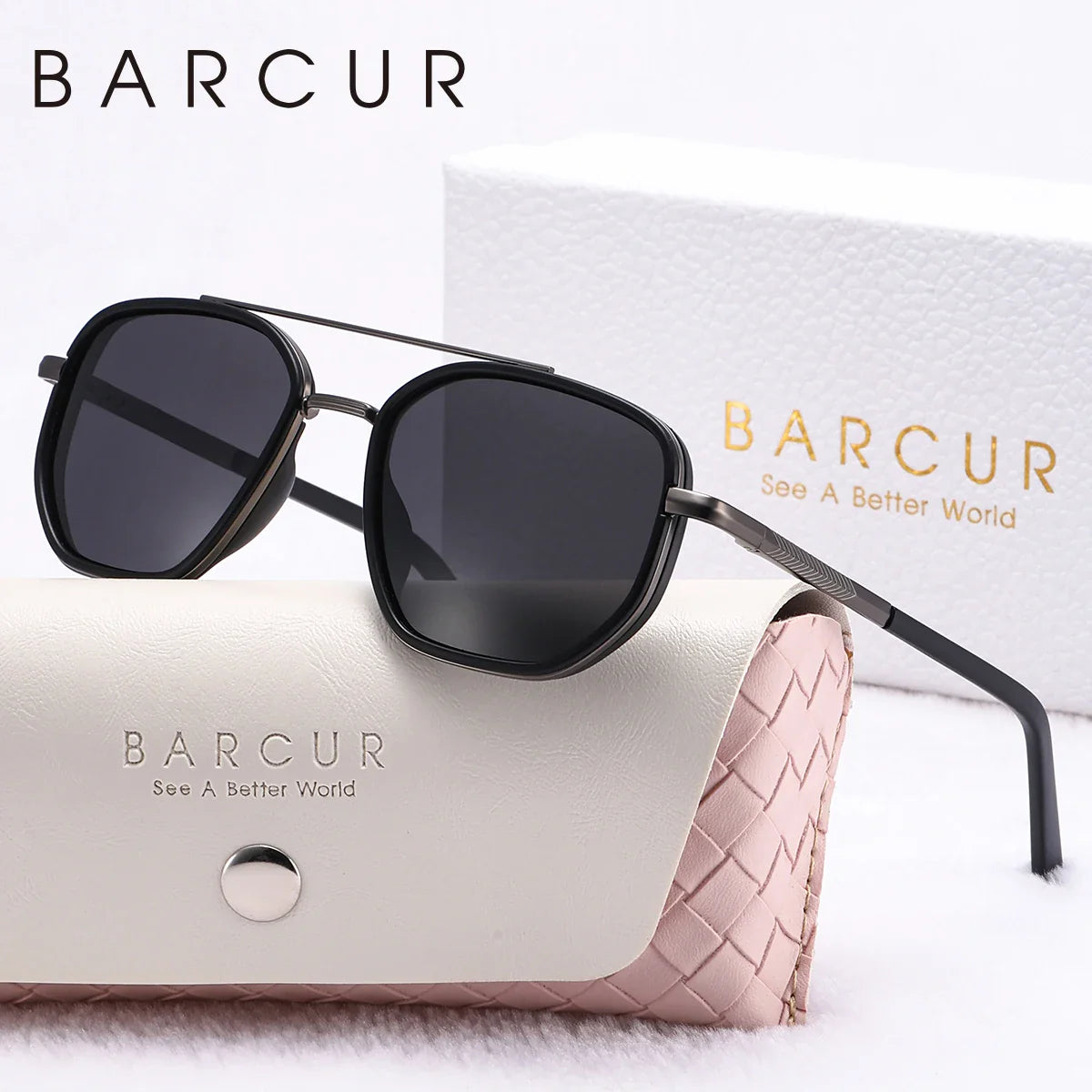 BARCUR Polarized Polygon Sunglasses