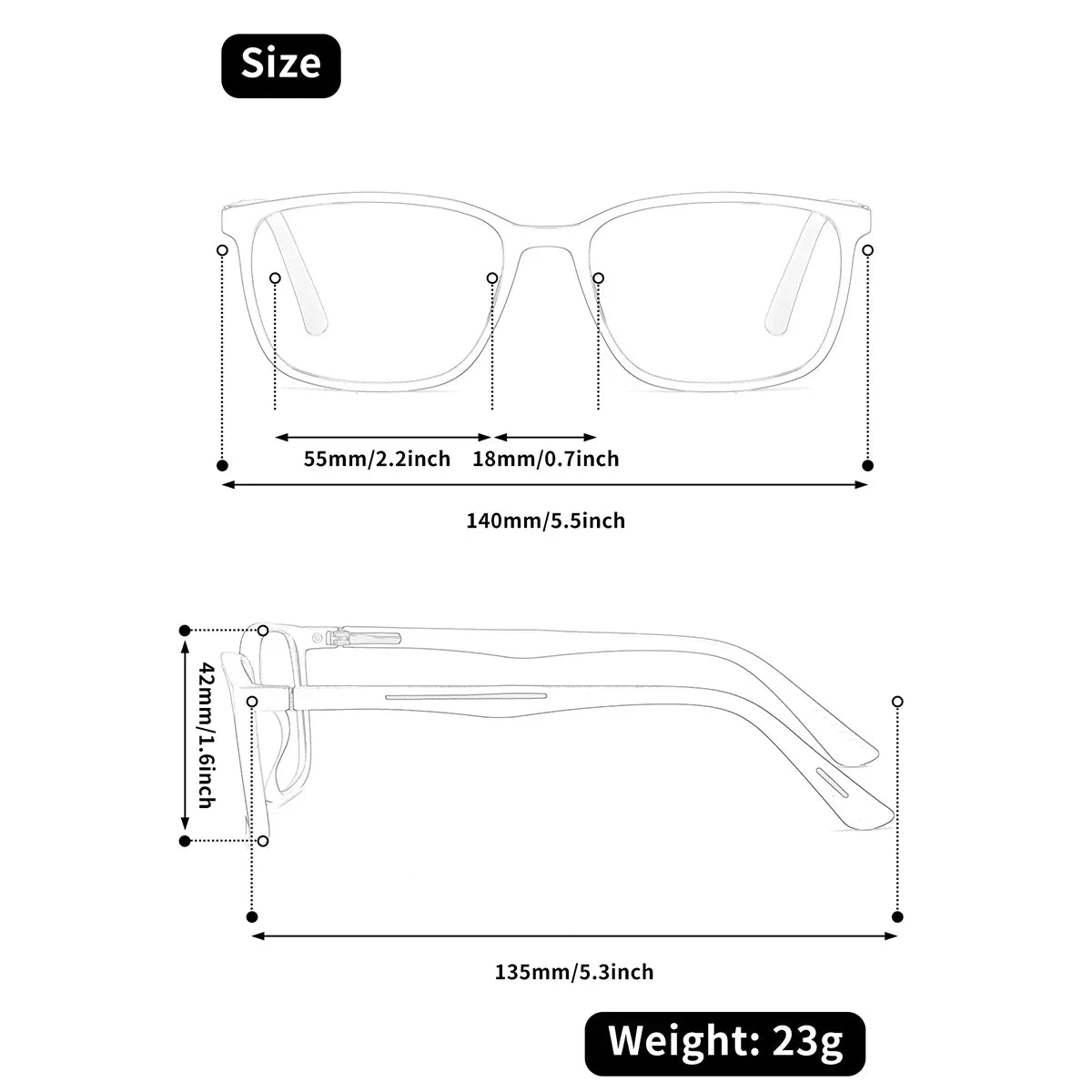 BARCUR Square Reading Glasses