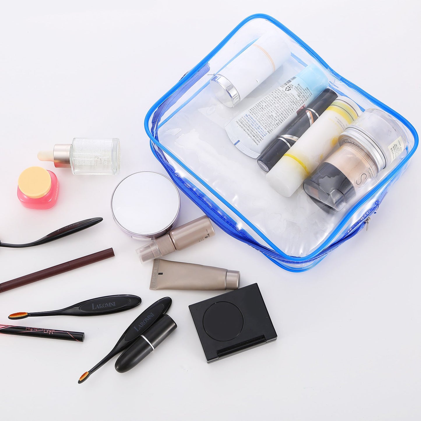 3-Piece Clear Waterproof Toiletry Bags