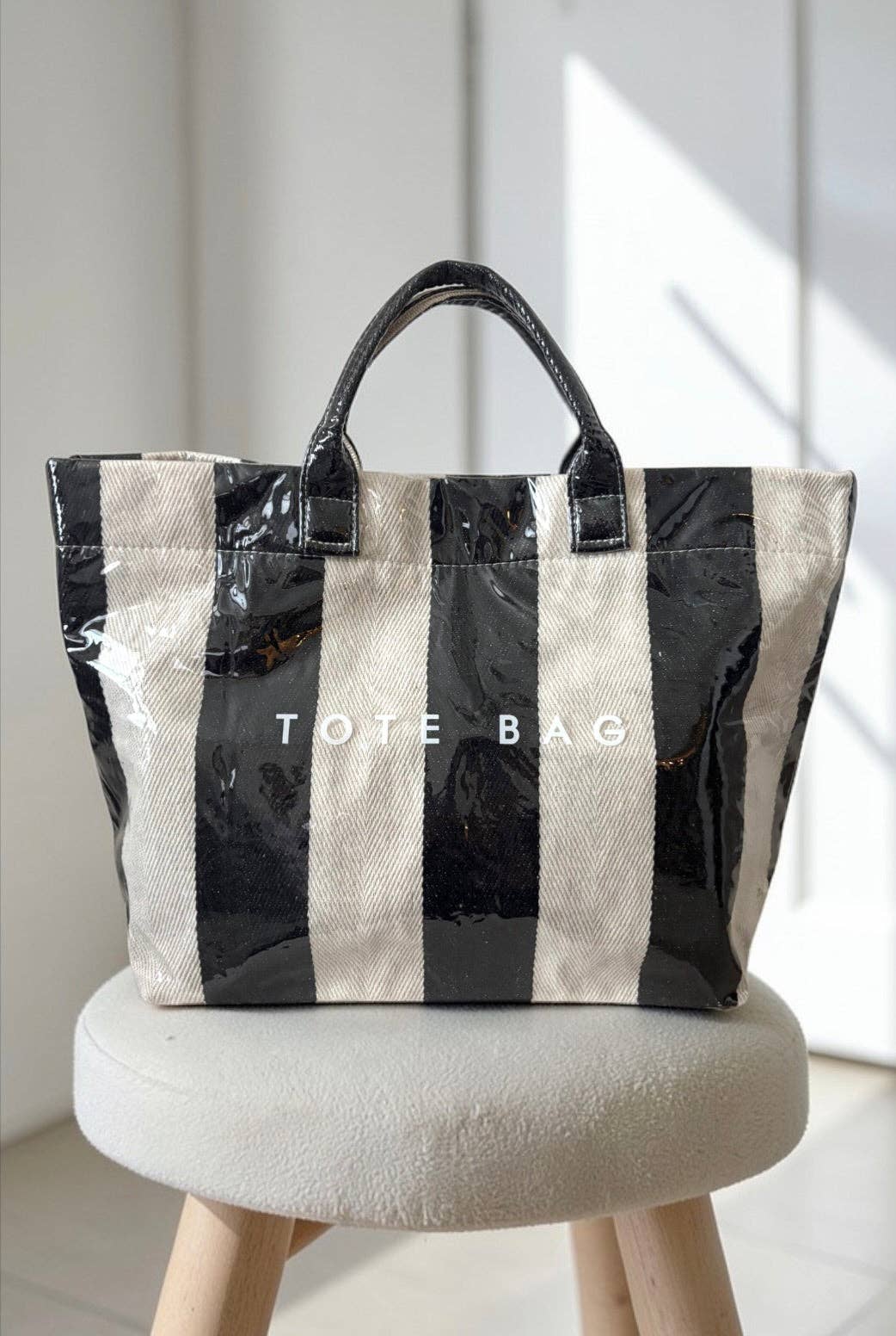 The Bag Waterproof Tote in Black & White