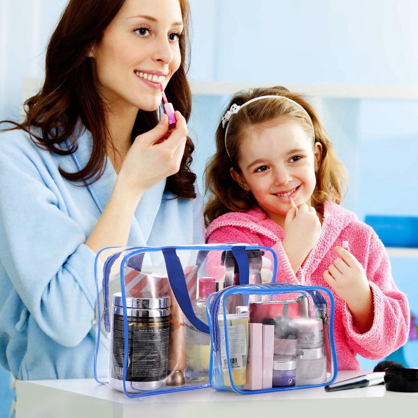 3-Piece Clear Waterproof Toiletry Bags