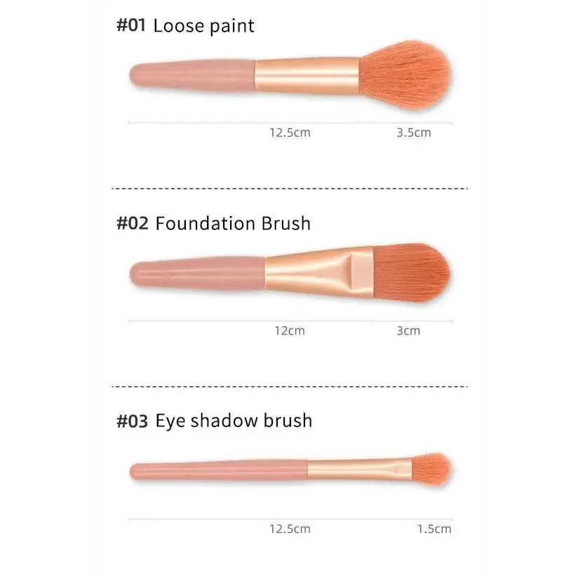 8-Piece Mini Travel Makeup Brush Set